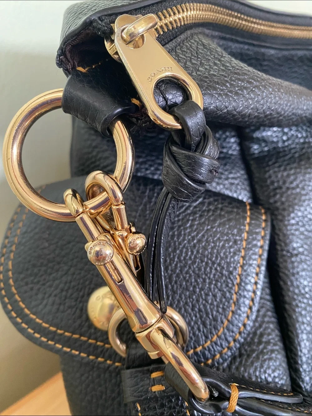 Coach Pennie Leather Shoulder Bag with Gold Tone Hardware 6152